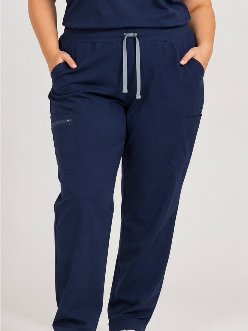 Figs Navy Straight-Leg Drawstring Scrub Pants